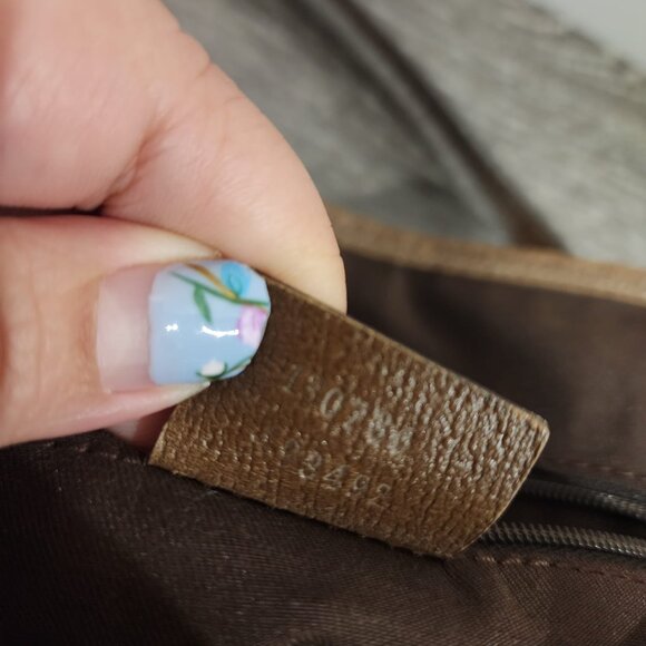 Vintage Gucci Abbey D Ring Suede Shoulder Monogram Tote Bag - Picture 12 of 13